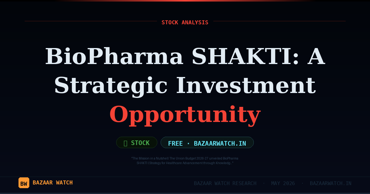 BioPharma SHAKTI: A Strategic Investment Opportunity