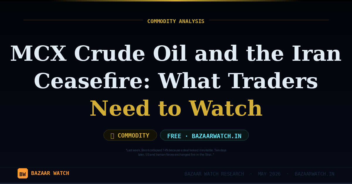MCX Crude Oil and the Iran Ceasefire: What Traders Need to Watch